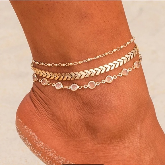 “Serenity” Crystal Chevron Bead Bracelets/Anklets - Picture 2 of 7